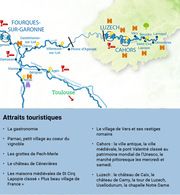 Attraits touristiques dans le Lot