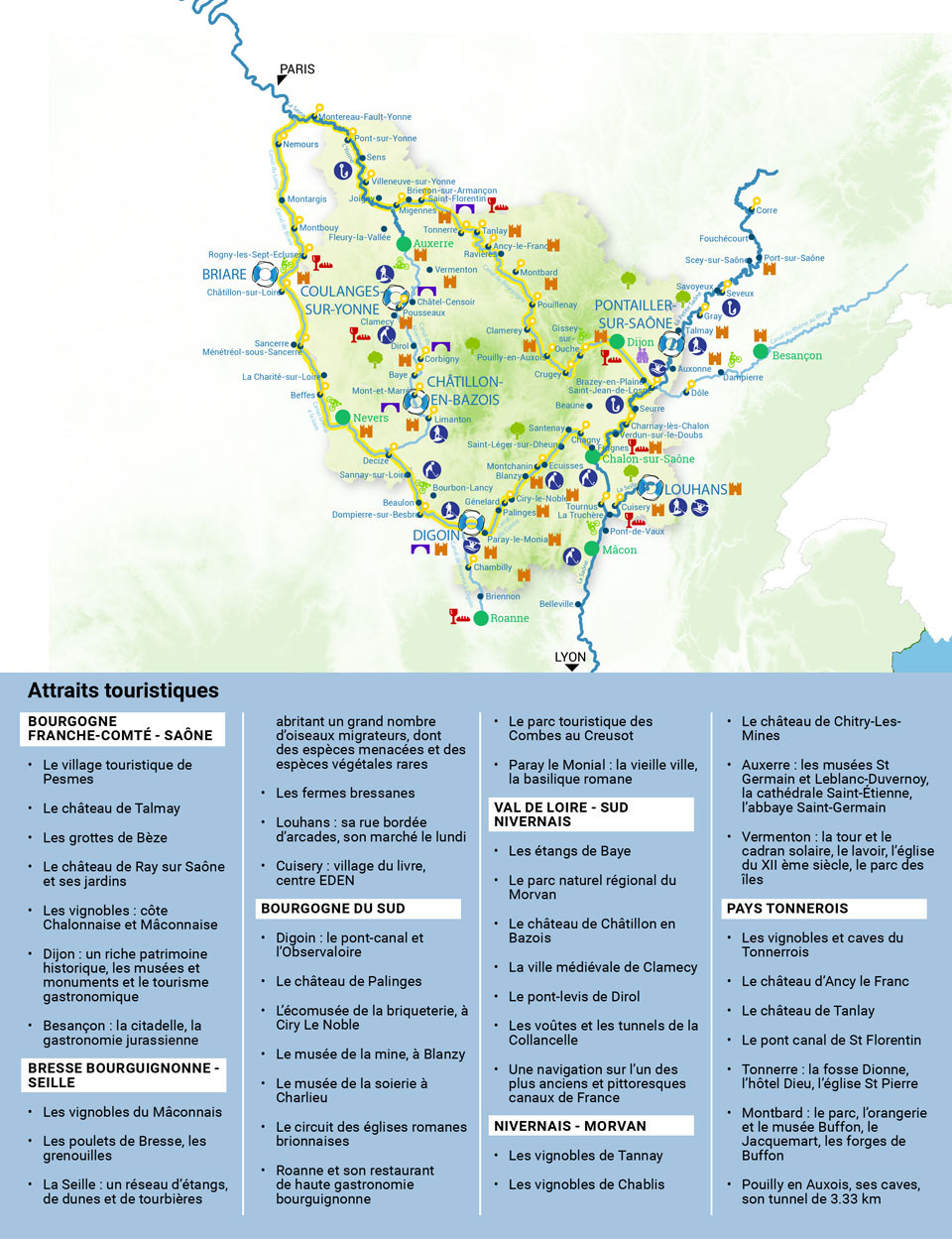 Carte Bourgogne Saone Seille